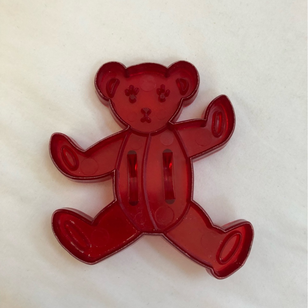 9 Cookie Cutters Red Plastic Translucent Vintage Animals Circus Pony Lamb Bear - Picture 8 of 12
